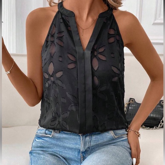 Delilah Wear Tops - New Elegant Black Sleeveless Top